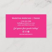 Modern Pink Housekeeper Maid Cleaning Service  Visitekaartje (Achterkant)