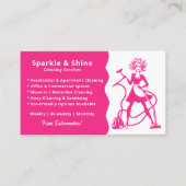 Modern Pink Housekeeper Maid Cleaning Service  Visitekaartje (Voorkant)