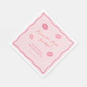 Modern Pink Kiss The Miss Goodbye Bridal Shower Servet (Hoek)