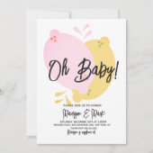 Modern Pink Lemon Limoen Invita Kaart (Voorkant)