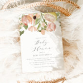 Modern Pink Lemonade Spring Summer Baby shower Kaart