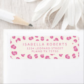 Modern Pink Leopard Print Chic Address Labels (Insitu)