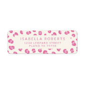 Modern Pink Leopard Print Chic Address Labels (Voorkant)