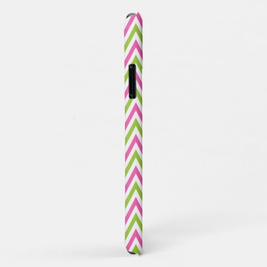 Modern Pink Lime Green Chevron & Monogram Case-Mate iPhone Case (Achterkant/rechts)