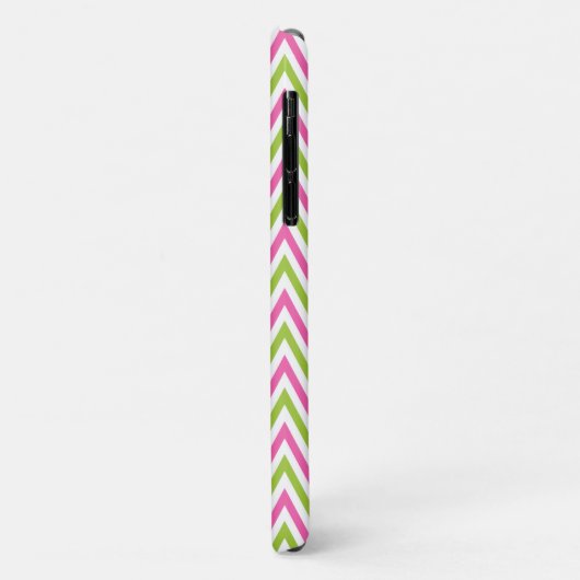 Modern Pink Lime Green Chevron & Monogram Case-Mate iPhone Case (Achterkant/links)