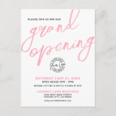 Modern Pink Logo Business Grand Opening Invitation Briefkaart (Voorkant)