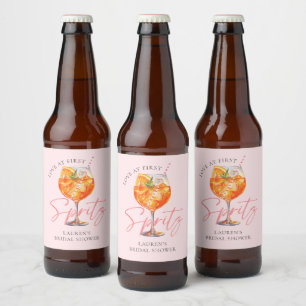 Modern Pink Love bij First Spritz Vrijgezellenfees Bier Etiket