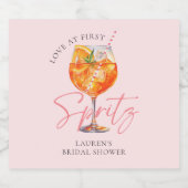 Modern Pink Love bij First Spritz Vrijgezellenfees Bier Etiket (Enkel label)