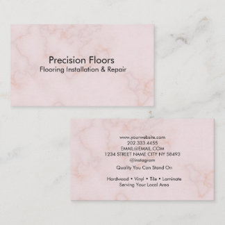 Modern Pink Marble Flooring Installation Visitekaartje