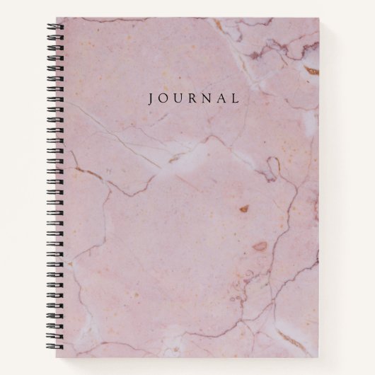 Modern Pink Marble Hoesje Monogrammed Journal Notitieboek (Voorkant)