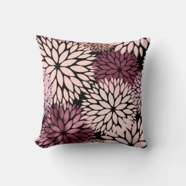 Modern Pink Maroon Dahlia Floral Kussen