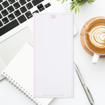 Modern Pink Minimalist Elegant Monogram