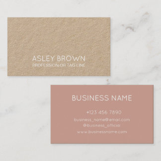 Modern Pink Minimalist Kraft Consultant Visitekaartje
