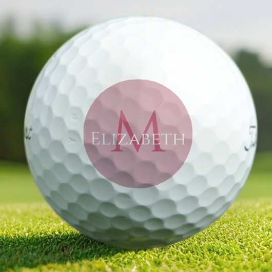 Modern Pink Monogram Personalized Elegant  Golfballen
