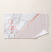 Modern Pink Monogrammed Initiaal Elegant Handdoek (Handdoek)