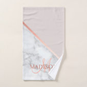 Modern Pink Monogrammed Initiaal Elegant Handdoek (Handdoek)