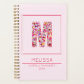 Modern Pink Monogrammed Name Letter M Planner (Voorkant)