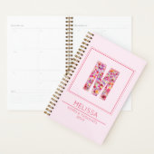 Modern Pink Monogrammed Name Letter M Planner (Display)