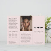 Modern Pink Moon Phases Elegante drievoudige broch (Staand voorkant)