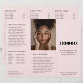 Modern Pink Moon Phases Elegante drievoudige broch (Voorkant / Achterkant)