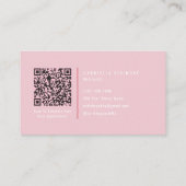 Modern Pink Nail Technician QR Code Photo Visitekaartje (Achterkant)
