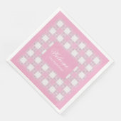 Modern Pink Napkins Personalized Plaid Accent Servet (Hoek)