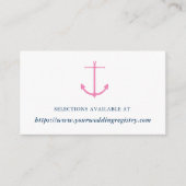 Modern Pink & Navy Nautical Vrijgezellenfeest Regi Informatiekaartje (Voorkant)