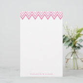 Modern Pink Ombre Chevrons Briefpapier (Staand voorkant)
