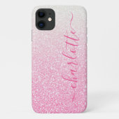 Modern Pink Ombre Glitter Girly Specialized Case-Mate iPhone Case (Achterkant)