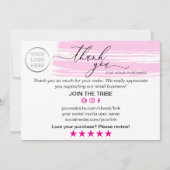 Modern Pink Online Shop Thank You Small Business Bedankkaart (Voorkant)