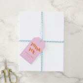 Modern Pink Orange Bold Font THANK YOU Wedding  Cadeaulabel (Met Touw)