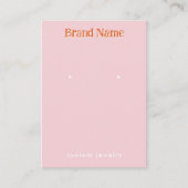 Modern Pink Orange Earrings Jewelry Display Card Visitekaartje (Voorkant)