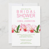 MODERN PINK ORCHIDS BRIDAL SHOWER INVITATION KAART (Voorkant)