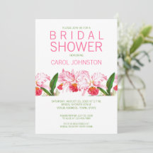 MODERN PINK ORCHIDS BRIDAL SHOWER INVITATION