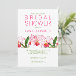MODERN PINK ORCHIDS BRIDAL SHOWER INVITATION KAART