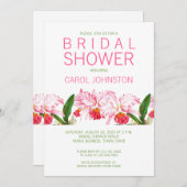 MODERN PINK ORCHIDS BRIDAL SHOWER INVITATION KAART (Voorkant / Achterkant)