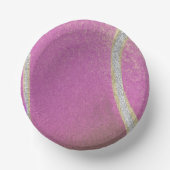 Modern Pink Paarse Tennis Ball Papieren Kommen (Voorkant)