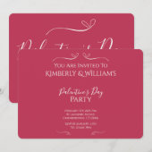 Modern Pink Palentine's Day Party Kaart (Voorkant / Achterkant)