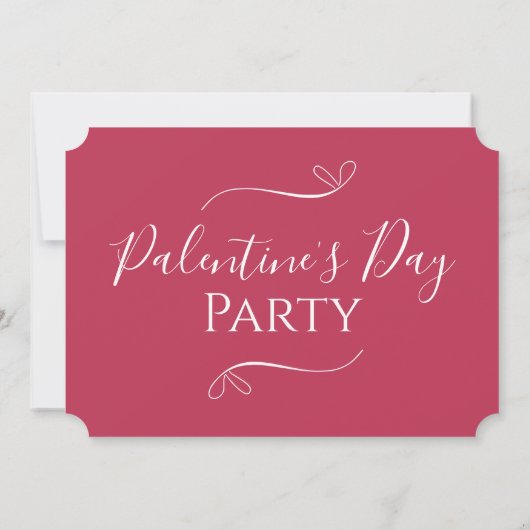 Modern Pink Palentine's Day Party Kaart (Achterkant)