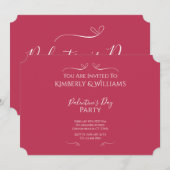 Modern Pink Palentine's Day Party Kaart (Voorkant / Achterkant)