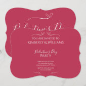 Modern Pink Palentine's Day Party Kaart (Voorkant / Achterkant)