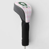 Modern Pink Pattern Green Golfer Name Monogram Golfheadcover (Schuin)