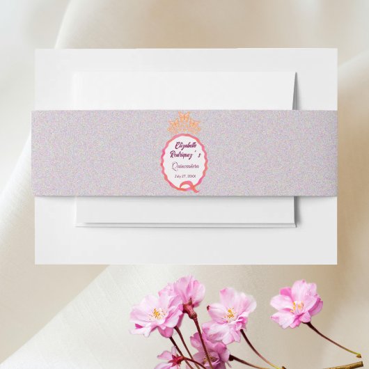 Modern Pink Peach Squiggle Butterflies Quinceañera Uitnodigingen Wikkel