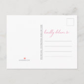 Modern Pink Peony Waterverf Floral Vrijgezellenfee Uitnodiging Briefkaart (Achterkant)