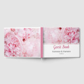 Modern Pink Peony Wedding Guest Book Gastenboek (Volledig)