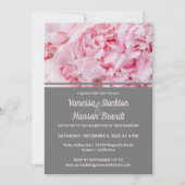 Modern Pink Peony Wedding Invitation Kaart (Voorkant)