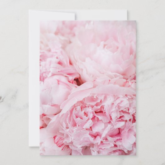 Modern Pink Peony Wedding Invitation Kaart (Achterkant)