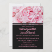 Modern Pink Peony Wedding Invitation Kaart (Voorkant)