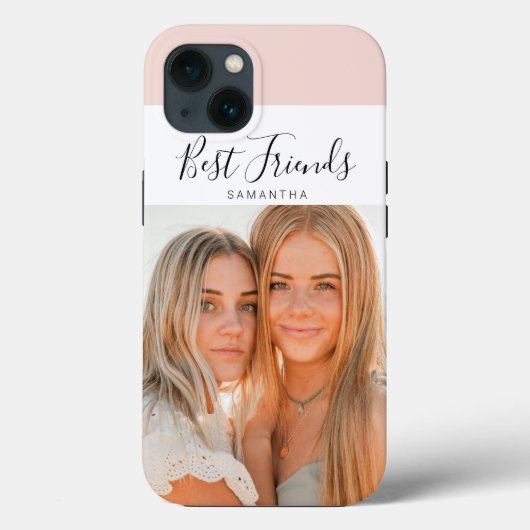 Modern Pink | Personal Photo Best Friends Gift Case-Mate iPhone Case (Achterkant)