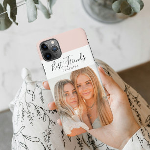 Modern Pink   Personal Photo Best Friends Gift iPhone 11Pro Max Hoesje